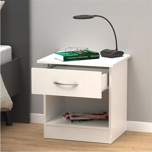 Pakketo Kona Κομοδίνο Ξύλινο Λευκό 40x34x42cm 248-000028