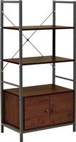 Pakketo Kuili Βιβλιοθήκη Μαύρο-Καρυδί 60x36x121cm 072-000149