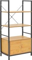 Pakketo Kuili Βιβλιοθήκη Μαύρο-Oak 60x36x121cm 072-000150