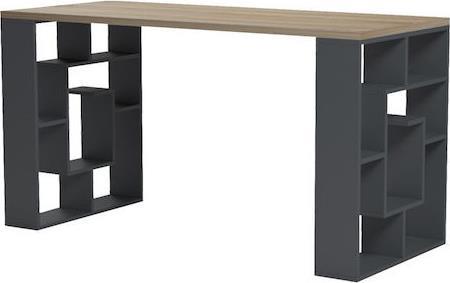 Pakketo Labirent Γραφείο Ξύλινο Ανθρακί-Sonoma 140x60x72cm 230-000237