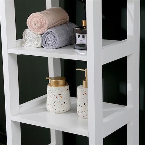 Pakketo Larben Στήλη Μπάνιου Δαπέδου Μ40xΒ33xΥ150cm Λευκή 370-000032