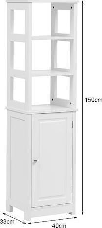 Pakketo Larben Στήλη Μπάνιου Δαπέδου Μ40xΒ33xΥ150cm Λευκή 370-000032