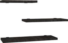 Pakketo Leila Ράφια Τοίχου Ανθρακί Σετ 3τμχ 50x14x2cm 120-000464