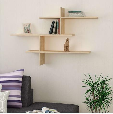 Pakketo Leona Ράφι Τοίχου Φυσική Απόχρωση 123x22x81cm 119-001225