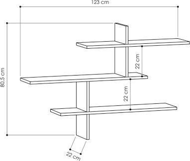 Pakketo Leona Ράφι Τοίχου Φυσική Απόχρωση 123x22x81cm 119-001225