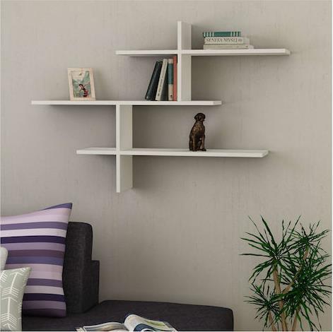 Pakketo Leona Ράφι Τοίχου Λευκή Απόχρωση 123x22x81cm 119-001217