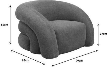 Pakketo Lexy Πολυθρόνα Γκρι 100x89.5x60cm 110-000066
