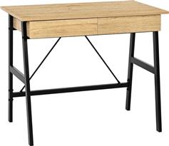 Pakketo Lione Επαγγελματικό Γραφείο Ξύλινο Oak-Μαύρο Μέταλλο με Μεταλλικά Πόδια 90x50x75cm 375-000007