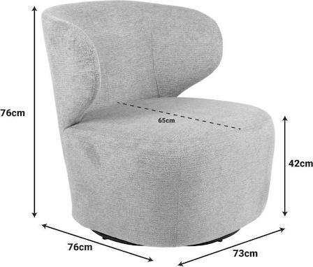 Pakketo Marelia Πολυθρόνα Περιστρεφόμενη Γκρι 73x76x76cm 255-000072