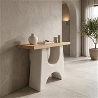Pakketo Marila Κονσόλα Ξύλινη Φυσικό-Εκρού Μ100xΠ38xΥ80cm 415-000004