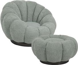 Pakketo Nester Πολυθρόνα Περιστρεφόμενη με Υποπόδιο Φυστικί 98x97x69cm 110-000098