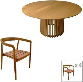 Pakketo Noody-Kenda Σετ Τραπεζαρίας Εξωτερικού Χώρου Φυσική 5τμχ 343-000040