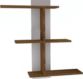 Pakketo Norman Ράφι Τοίχου Καρυδί-Λευκή 110x19.5x90cm 120-000453