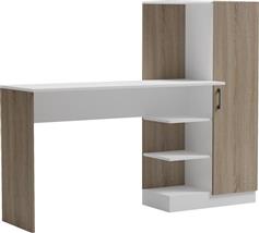 Pakketo Ofisio Γραφείο Ξύλινο με Βιβλιοθήκη Sonoma-Λευκό 152.3x40x120cm 230-000255