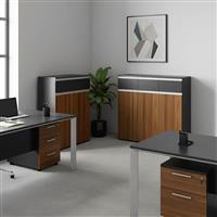 Pakketo Oscar Ντουλάπι Γραφείου Ξύλινο Καρυδί-Ανθρακί 200x40x120cm 246-000035