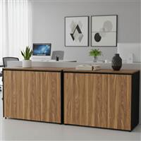 Pakketo Oscar Ντουλάπι Γραφείου Ξύλινο σε Καρυδί-Ανθρακί Χρώμα 240x40x80cm 246-000038