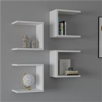 Pakketo Perari Ράφια Τοίχου Λευκή Σετ 4τμχ 30x19.6x30cm 120-000564