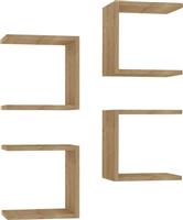 Pakketo Perari Ράφια Τοίχου Oak Σετ 4τμχ 30x19.6x30cm 120-000562