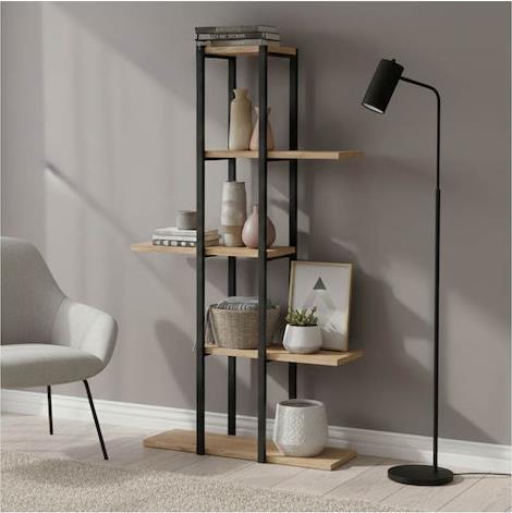 Pakketo Ploko Ραφιέρα Δαπέδου Oak-Μαύρο 60x24.7x111cm 321-000050