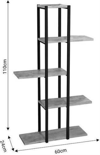 Pakketo Ploko Ραφιέρα Δαπέδου Oak-Μαύρο 60x24.7x111cm 321-000050