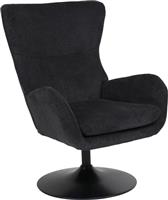 Pakketo Refria Πολυθρόνα Relax Περιστρεφόμενη Μαύρη 81x72x97cm 255-000088