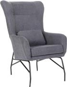 Pakketo Rimbo Πολυθρόνα Ανοιχτό Γκρι-Μαύρο 66x81x102cm 024-000037