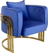 Pakketo Roblu Πολυθρόνα Βελούδινη Μπλε Απόχρωση 72x77.4x70cm 357-000006
