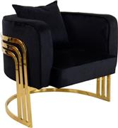 Pakketo Roblu Πολυθρόνα Βελούδινη Μαύρη Απόχρωση 72x77.4x70cm 357-000005