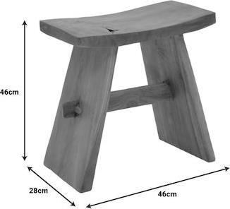 Pakketo Shogun Σκαμπό Σαλονιού Ξύλινο Καφέ 46x28x46cm 338-000017