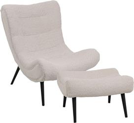 Pakketo Silla Πολυθρόνα με Υποπόδιο Μπεζ 97x80x100cm 110-000097