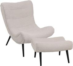 Pakketo Silla Πολυθρόνα με Υποπόδιο Μπεζ 97x80x100cm 110-000097