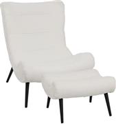Pakketo Silla Πολυθρόνα με Υποπόδιο Λευκή 97x80x100cm 110-000095