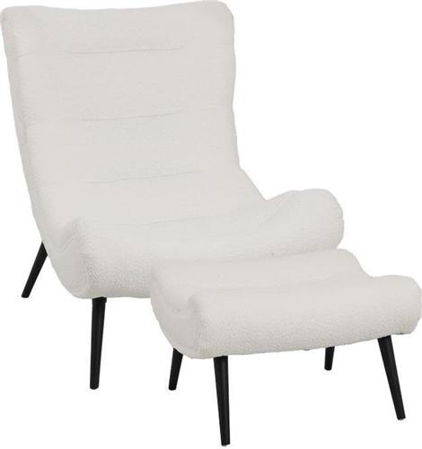 Pakketo Silla Πολυθρόνα με Υποπόδιο Λευκή 97x80x100cm 110-000095
