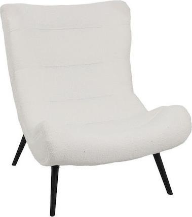 Pakketo Silla Πολυθρόνα με Υποπόδιο Λευκή 97x80x100cm 110-000095
