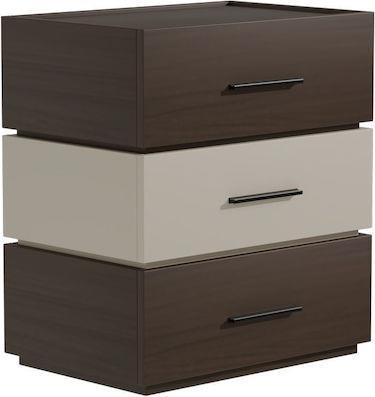 Pakketo Sonlen Κομοδίνο Ξύλινο Καφέ 60x40x66cm 072-000106