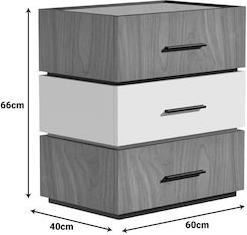 Pakketo Sonlen Κομοδίνο Ξύλινο Καφέ 60x40x66cm 072-000106