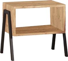 Pakketo Taffa Κομοδίνο Ξύλινο με Μεταλλικά Πόδια Sonoma 49x35x49cm 197-000264