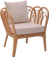 Pakketo Tania Πολυθρόνα Εξωτερικού Χώρου Rattan Φυσικό-Λευκό με Μαξιλάρι 76x76x76cm 335-000012