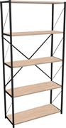 Pakketo Tikilmo Βιβλιοθήκη Oak-Μαύρο 88x34x180cm 321-000003