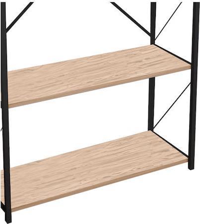 Pakketo Tikilmo Βιβλιοθήκη Oak-Μαύρο 88x34x180cm 321-000003