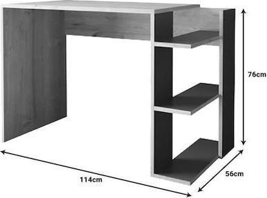 Pakketo Toska Επαγγελματικό Γραφείο Ξύλινο Oak-Ανθρακί 114x56x76cm 197-000272