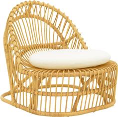 Pakketo Tromso Πολυθρόνα Εξωτερικού Χώρου Rattan Φυσική-Εκρού με Μαξιλάρι 80x85x98cm 343-000095