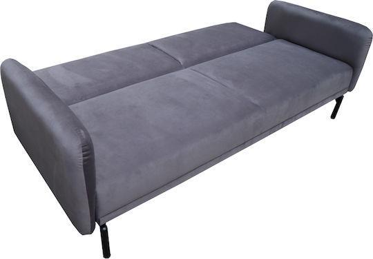 Pakketo Veluto Τριθέσιος Καναπές Κρεβάτι Ανθρακί 197x85x83cm 035-000120