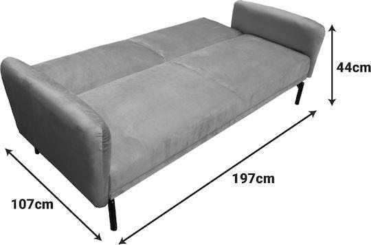 Pakketo Veluto Τριθέσιος Καναπές Κρεβάτι Ανθρακί 197x85x83cm 035-000120