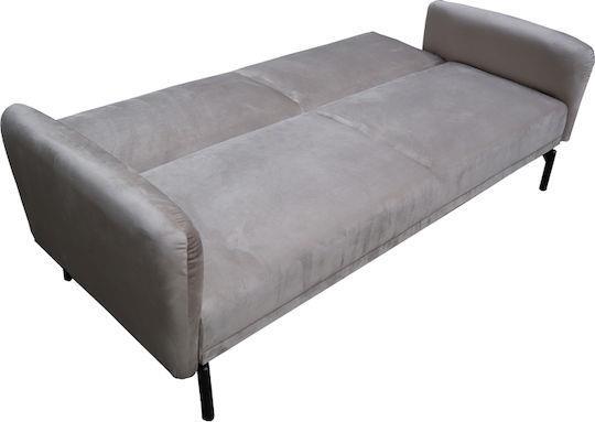 Pakketo Veluto Τριθέσιος Καναπές Κρεβάτι Γκρι Μπεζ 197x85x83cm 035-000119