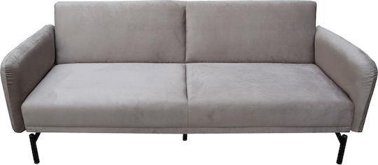 Pakketo Veluto Τριθέσιος Καναπές Κρεβάτι Γκρι Μπεζ 197x85x83cm 035-000119