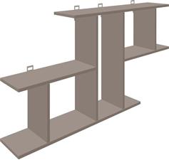 Pakketo Vertoura Ράφι Τοίχου Μόκα 116x18.5x60cm 361-000090
