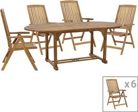 Pakketo Zerco-Sopho Σετ Τραπεζαρίας Εξωτερικού Χώρου Φυσικό 7τμχ 282-000022