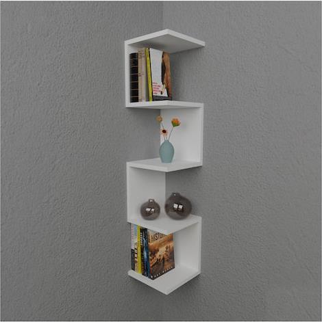 Pakketo Zigzag Ράφι Τοίχου Λευκό 25x25x109cm 321-000020