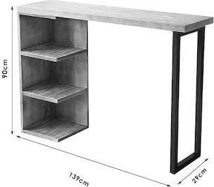 Pakoworld Collins Τραπέζι Μπαρ από Μασίφ Ξύλο Πεύκου 139x29x90cm 197-000067